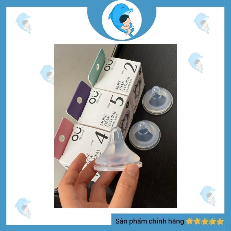 Núm ti OU wish cho bình OU wish siêu mềm đủ size núm số 1 2 3 4 5 nội địa Hàn cho bé từ 0m+