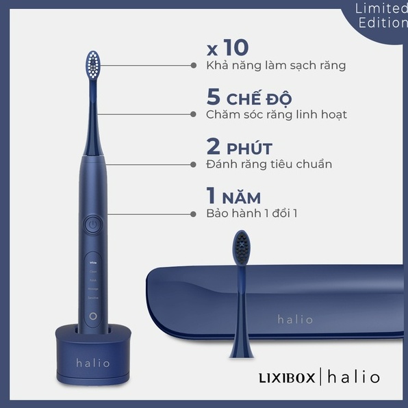 Combo Ba và Bé - Bàn Chải Điện Halio Toothbrush và Bàn Chải Điện Cho Bé