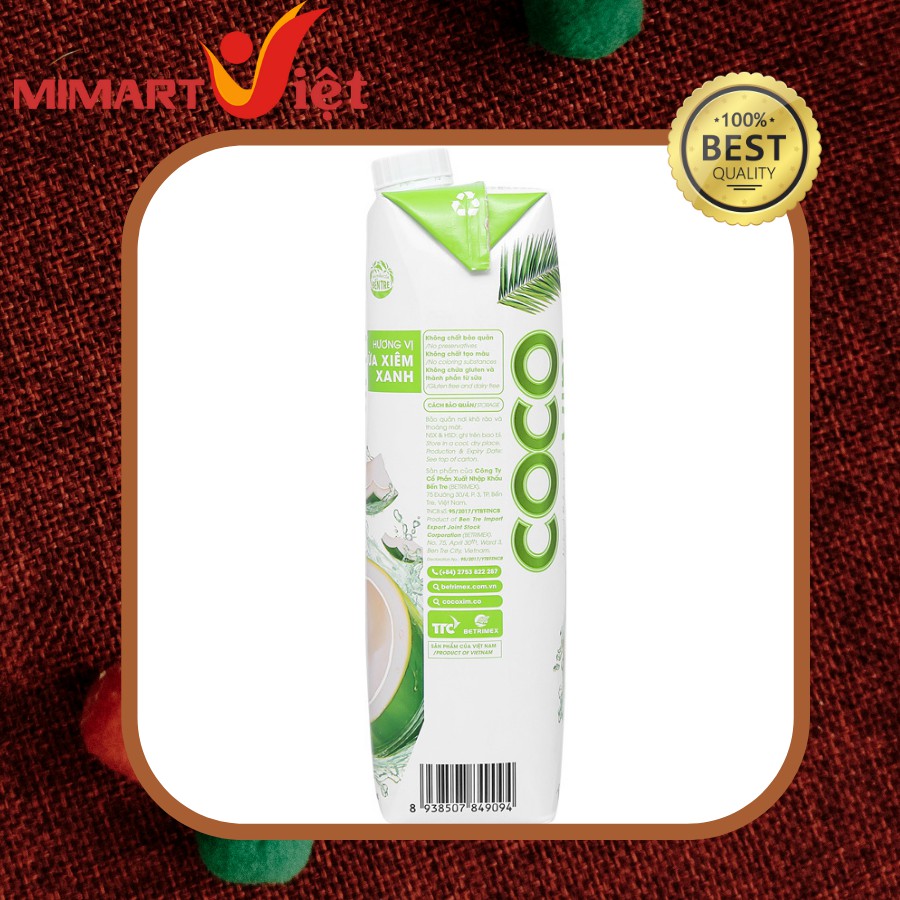 Nước Dừa Cocoxim Xanh Hộp 1L