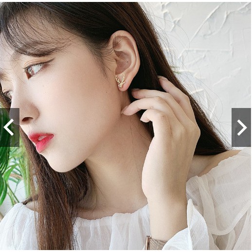 Bông tai hình đầu hưu đính đá dành cho nữ xinh xinh