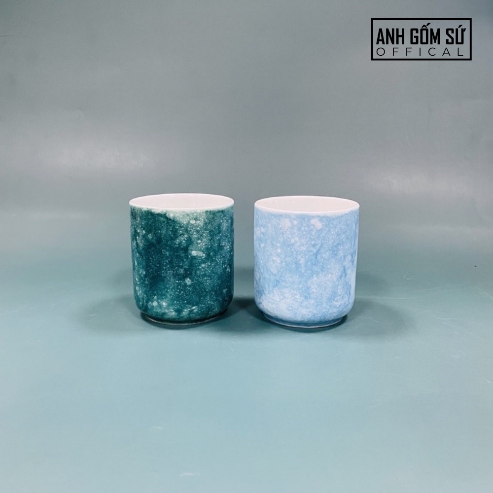 Cốc Sứ Men Đá Hình Trụ Ly Sứ Uống Nước 200ml Cốc Trụ Nhiều Màu Sứ Bát Tràng Cao Cấp