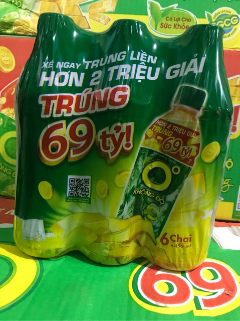 Lốc 6 chai trà xanh 0 độ 455ml