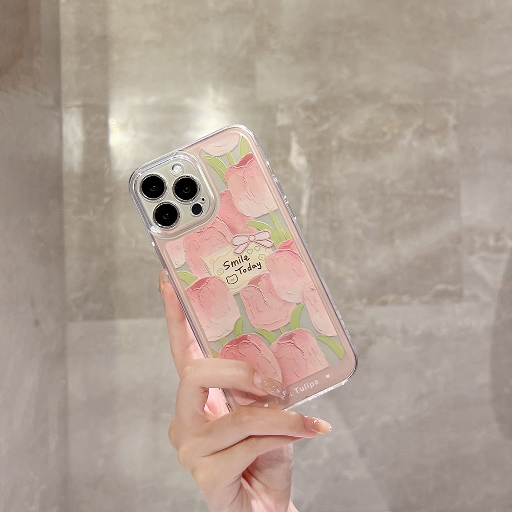 Ốp Điện Thoại TPU Silicon Trong Suốt Chống Sốc Hình Hoa Tulip Cho Iphone 13 Pro Max 12 11 Pro Max Xs X Xr 6s Plus 8 7 Plus Se20