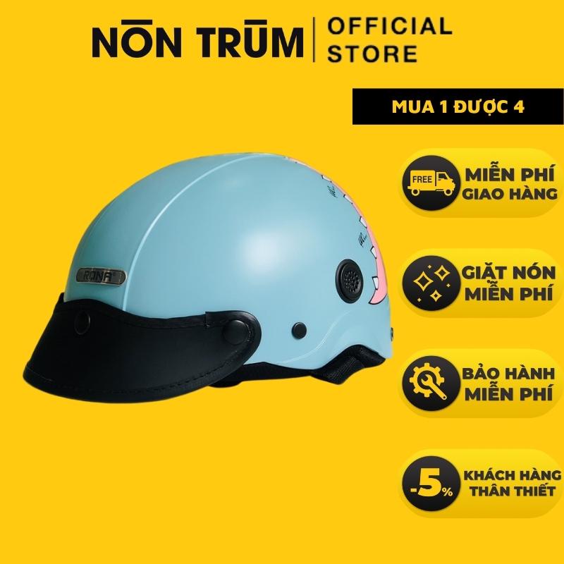 Mũ bảo hiểm nửa đầu RONA R5 sơn tem KHỦNG LONG freesize vòng đầu 55-58cm