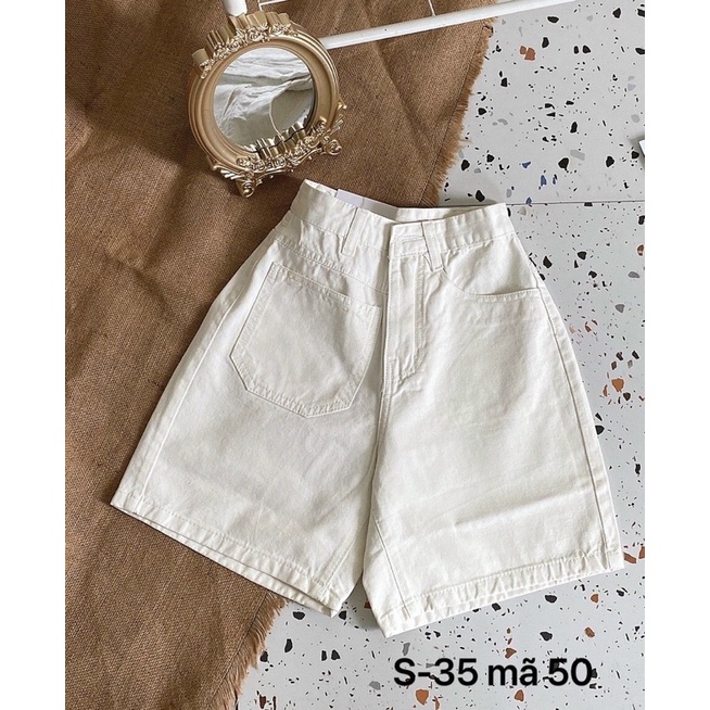 Quần Short Ngố Kaki Nữ Ống Rộng Túi Lệch Chất Kaki Mềm Mại Phong Cách Ulzzang Hàn Quốc Ms50
