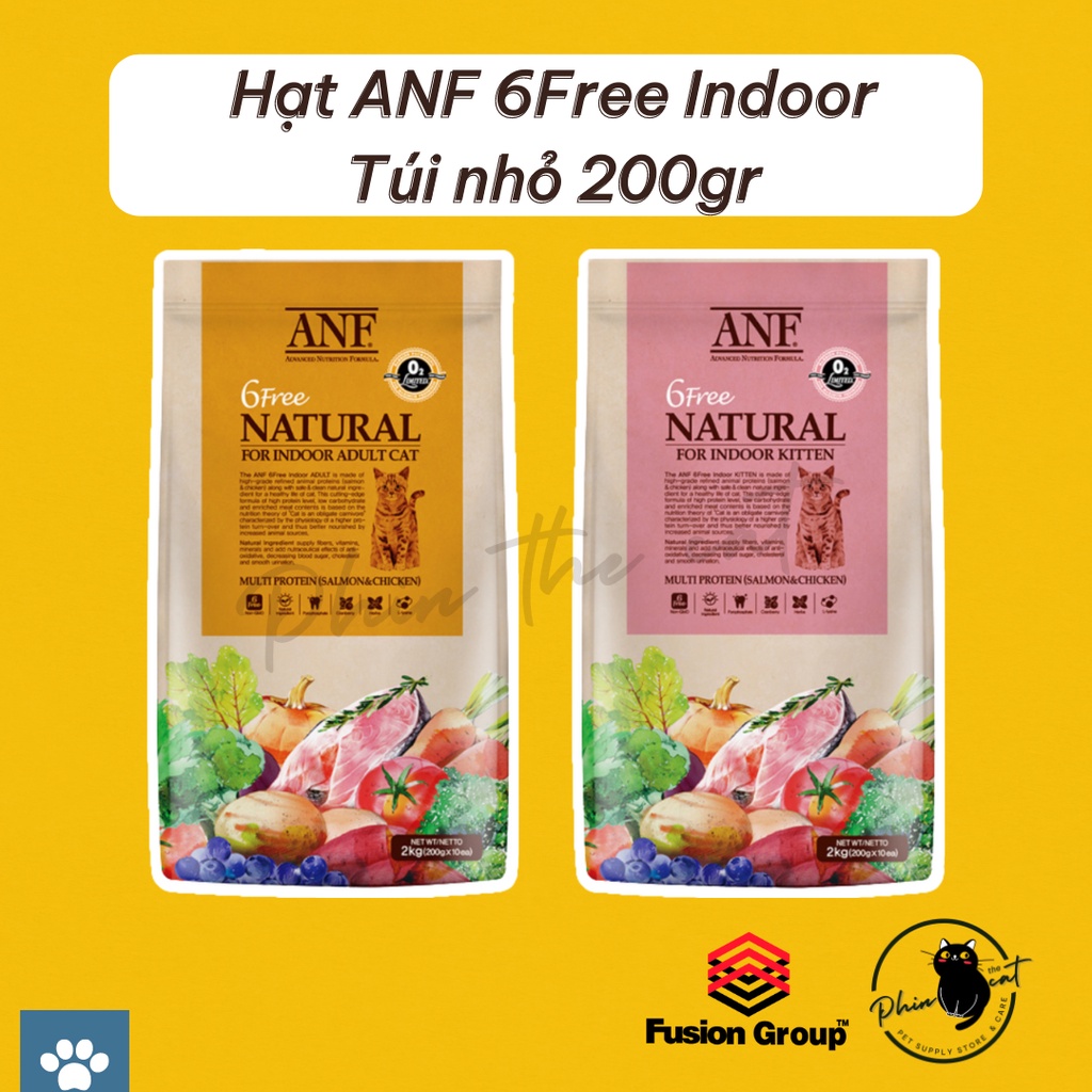 [200gr] Hạt cho mèo ANF - hạt cho mèo con và mèo trưởng thành - gói lẻ 200gr | phinthecat