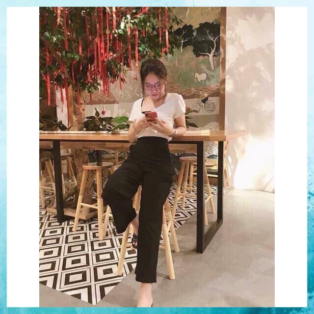 Quần Ống Rộng Nữ Lưng Cao, Quần Ống Suông Nữ Lưng Cao Khóa Trước Có Cúc | BigBuy360 - bigbuy360.vn
