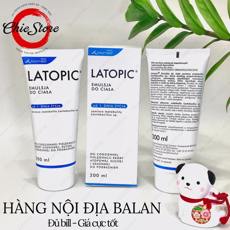 Nhũ tương dưỡng ẩm LATOPIC dịu làn da ngứa/kích ứng [NỘI ĐỊA]