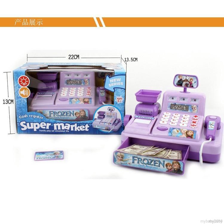 Máy đếm tiền đồ chơi in hình hoạt hình Frozen cho bé chơi trò mua sắm