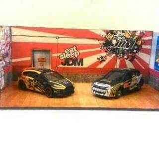 Giấy Thủ Công diorama garage tomica Vv