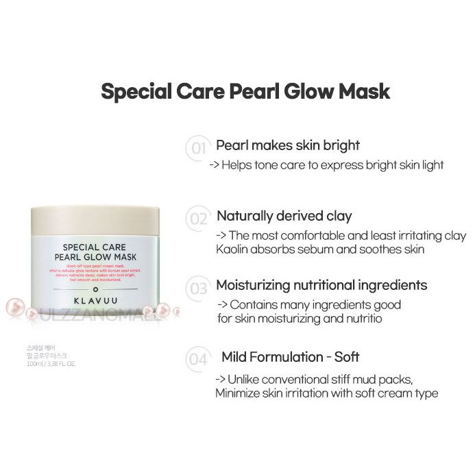 Mặt nạ ngọc trai làm sáng da KLAVUU 100ml / Mặt nạ môi dưỡng ẩm KLAVUU 20g tùy chọn