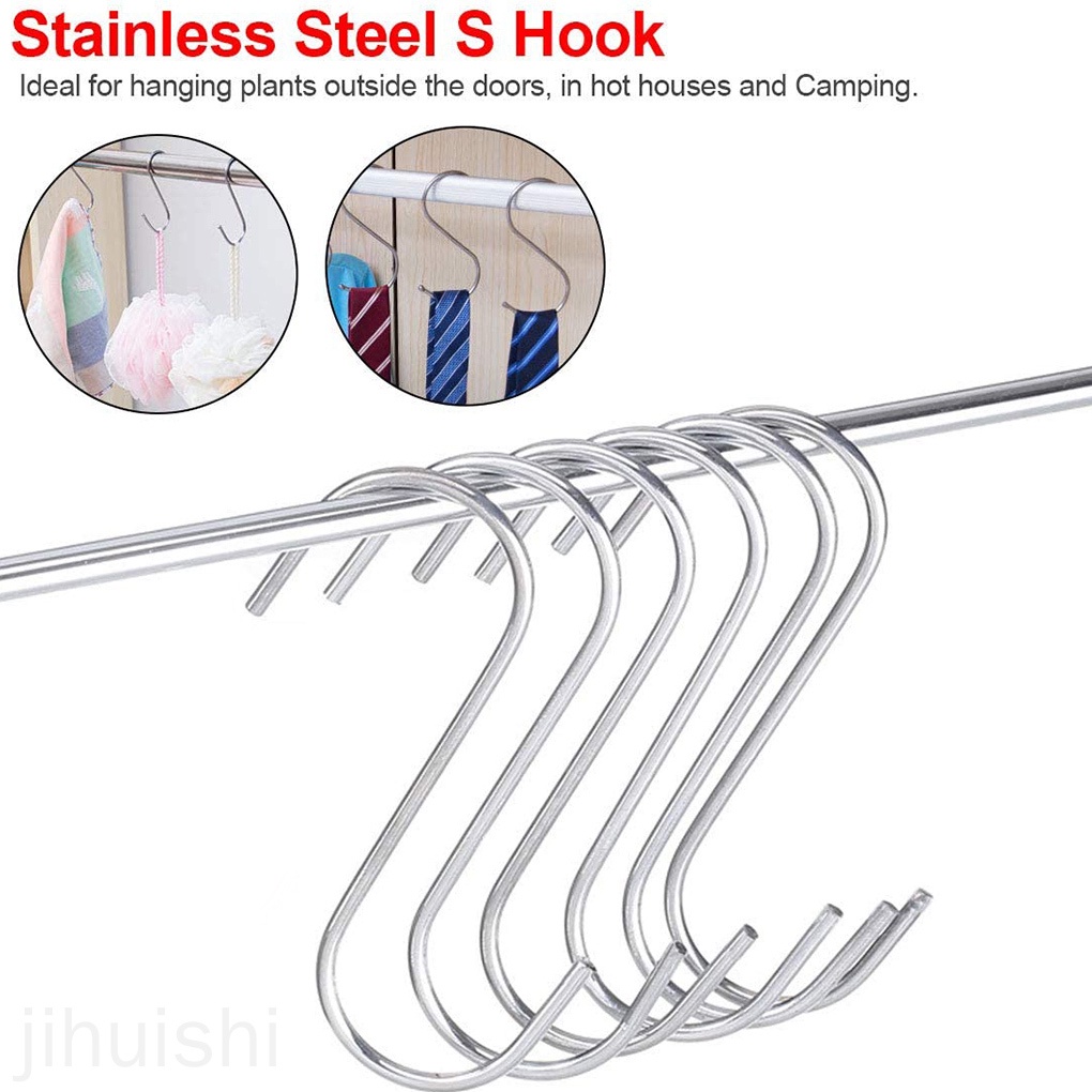 Set 10 Móc Treo Đồ Hình Chữ S Bằng Thép Không Gỉ Tiện Dụng Cho Nhà Bếp