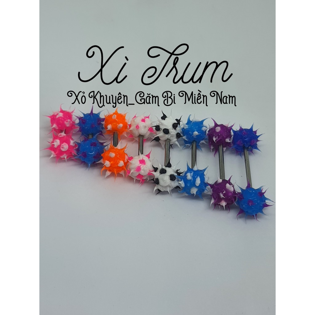 01 Khuyên 2 Đầu Bi Cao Su Non/  Thân inox _Thân nhựa CHO ANH EM cùng Hệ Khuyên