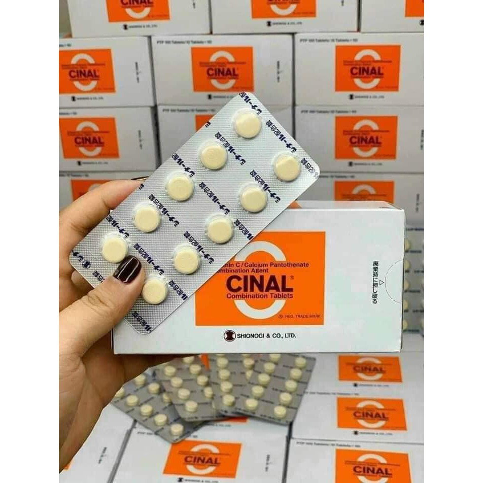 Viên uống Vitamin C trắng da, mờ thâm nám Cinal C Nhật Bản Hộp 100 viên