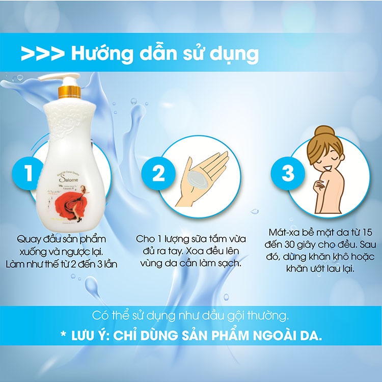 Sữa Tắm Salome Hương Hoa Hồng Cho Da Trắng Hồng Rạng Ngời CHAI 1 Lít
