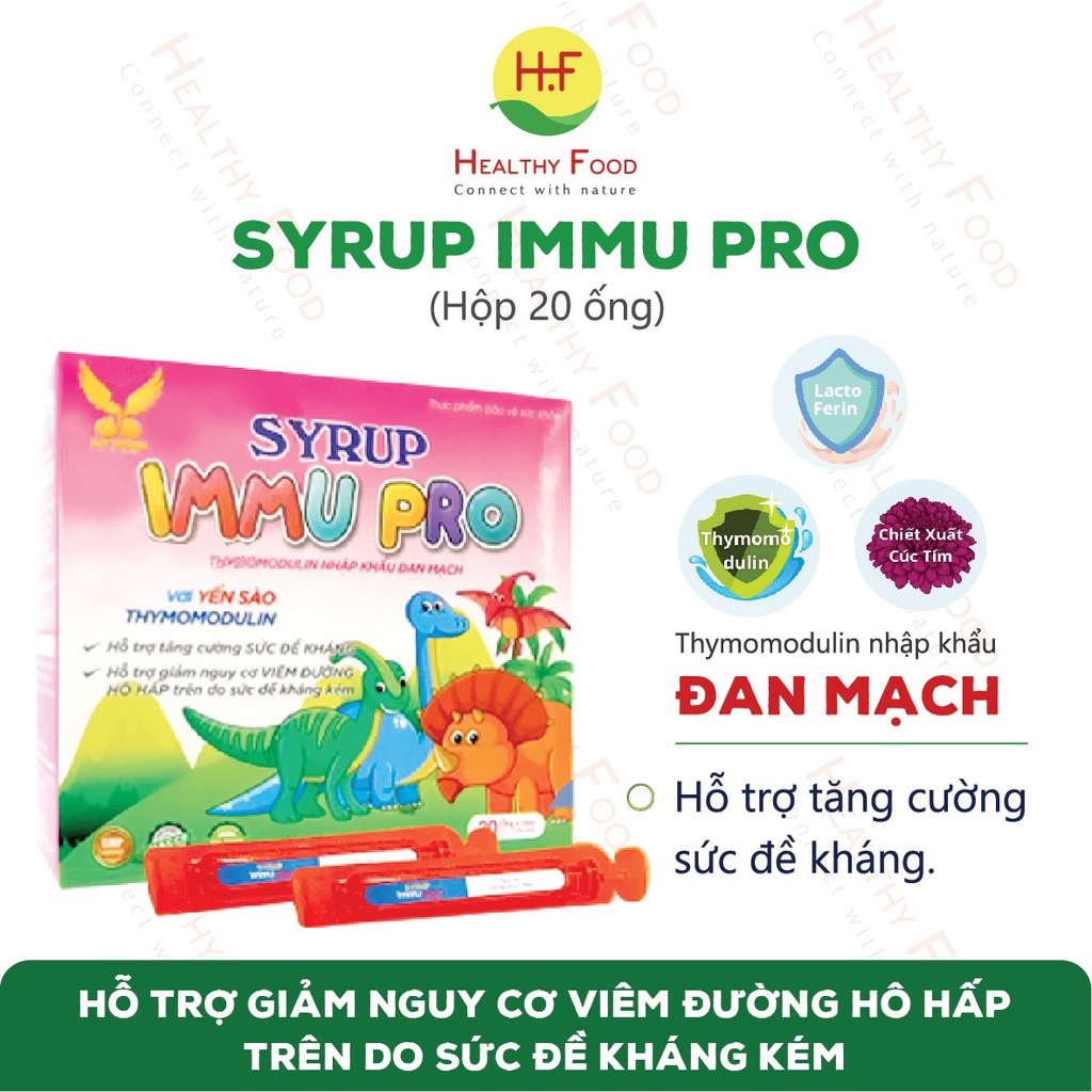 Siro Ăn Ngon, Tăng  Đề Kháng Immu Pro (Hộp 20 Ống) - Giúp bé ăn ngon, tăng miễn dịch, Giảm ốm vặt