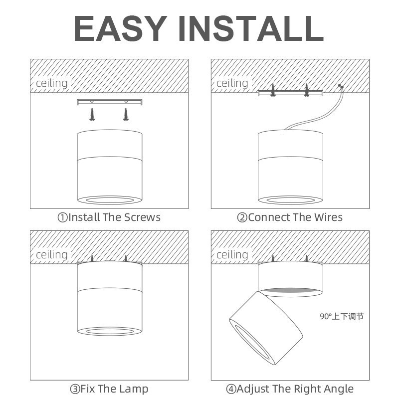 CANMEIJIA Đèn trần CANMEIJIA LED 7W 10W 15W 220V gấp gọn lại được tiện lợi
