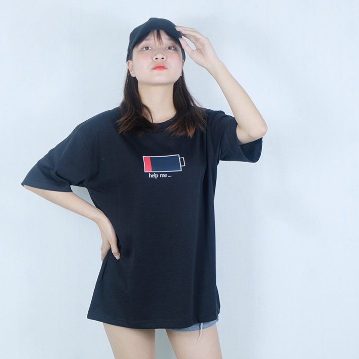 Áo thun unisex X WEAR hình Pin năng lượng cotton co giãn 4 chiều TBSA04