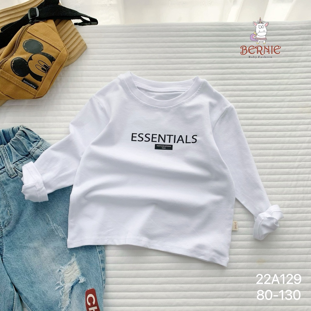 Áo thun hoạ tiết chữ unisex cho bé, áo phông cotton mềm đẹp Bẻniei