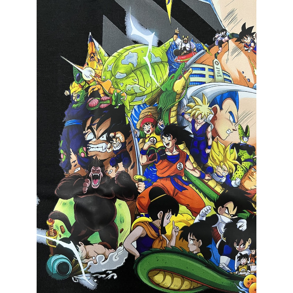 Áo thun nam nữ Son Gohan từ series Dragon Ball trắng đen