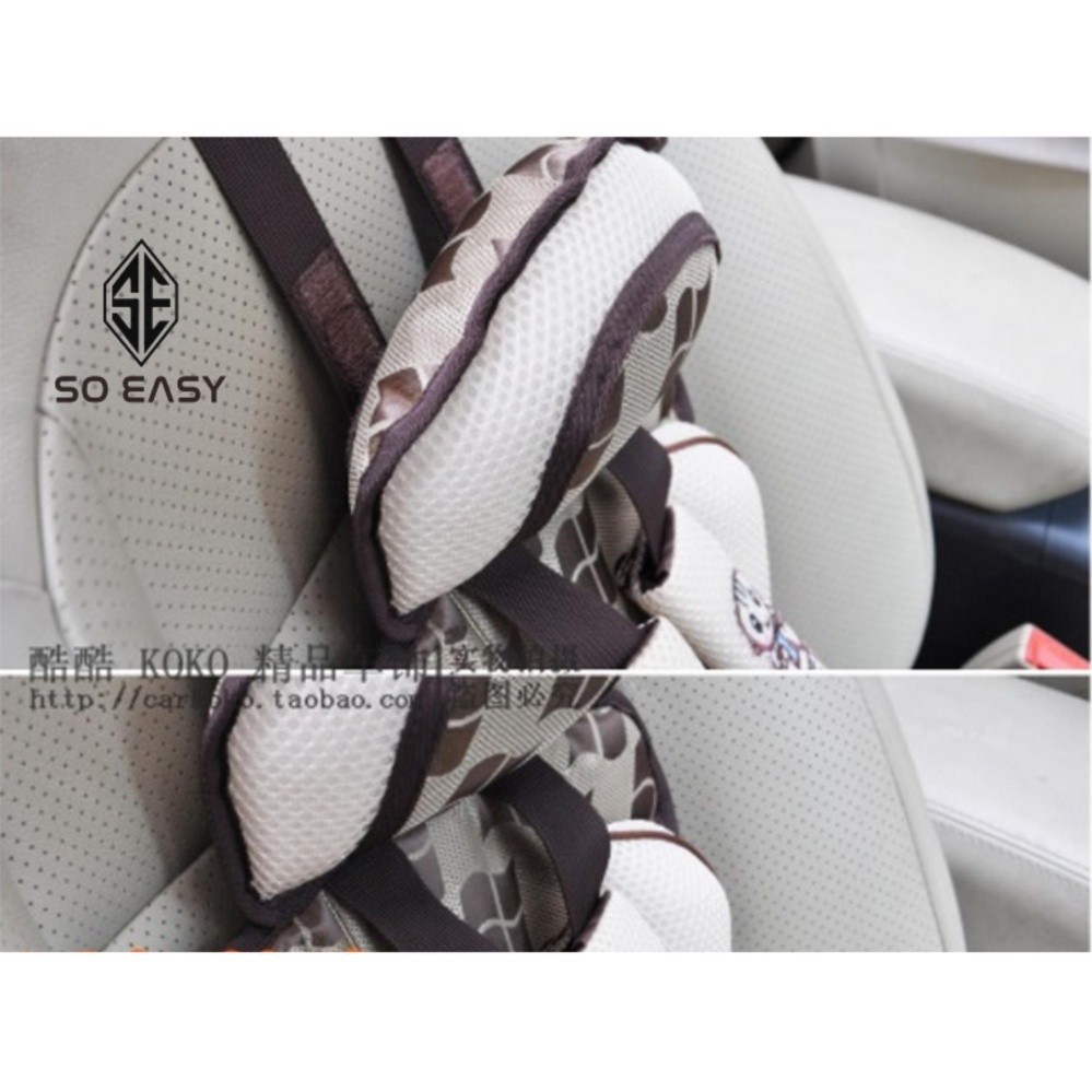 Ghế ngồi phụ dày đa năng trên xe hơi, ô tô bảo vệ an toàn cho bé từ 9 tháng - 7 tuổi (dưới 25kg) _ DLB02 (kem hoa văn)