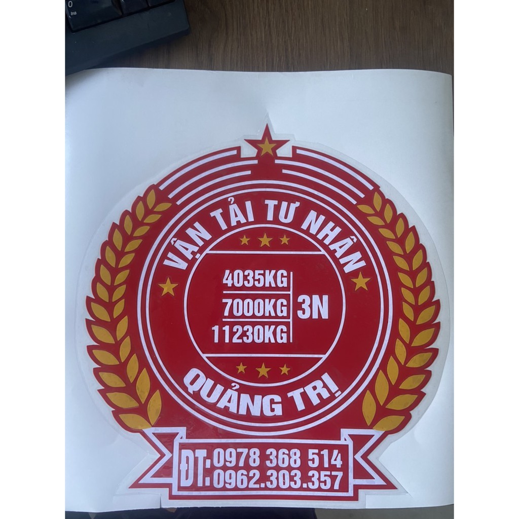 Decal xe tải LOGO TẢI TRỌNG XE