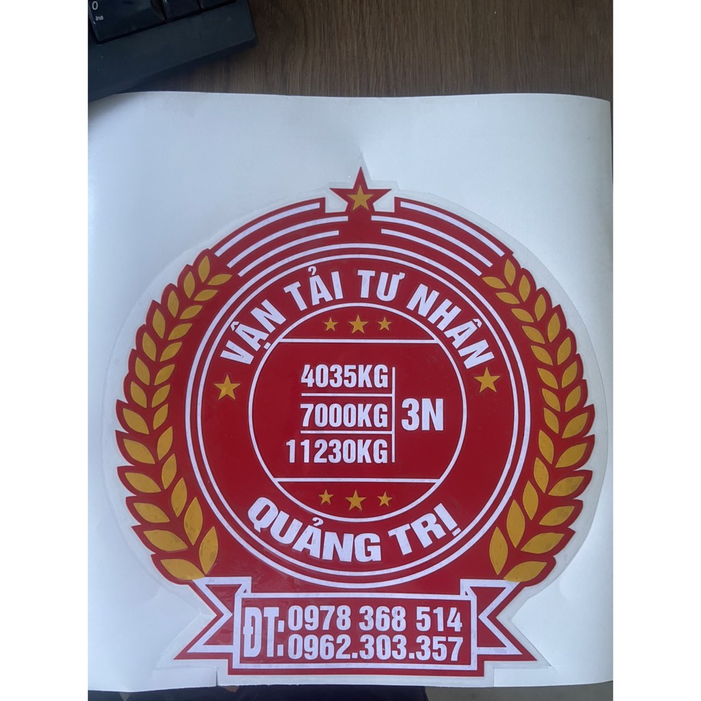 decal xe tải LOGO TẢI TRỌNG XE(Hình dán, logo, huy hiệu)