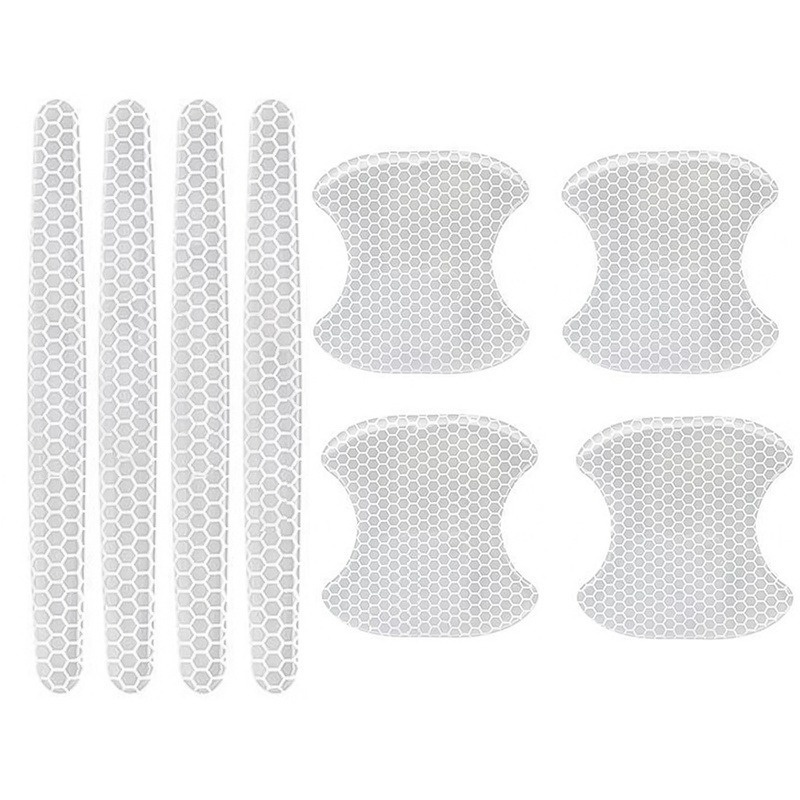 Bộ 4 Miếng Dán PVC Họa Tiết Tổ Ong Chống Trầy Cho Tay Nắm Cửa Xe Hơi