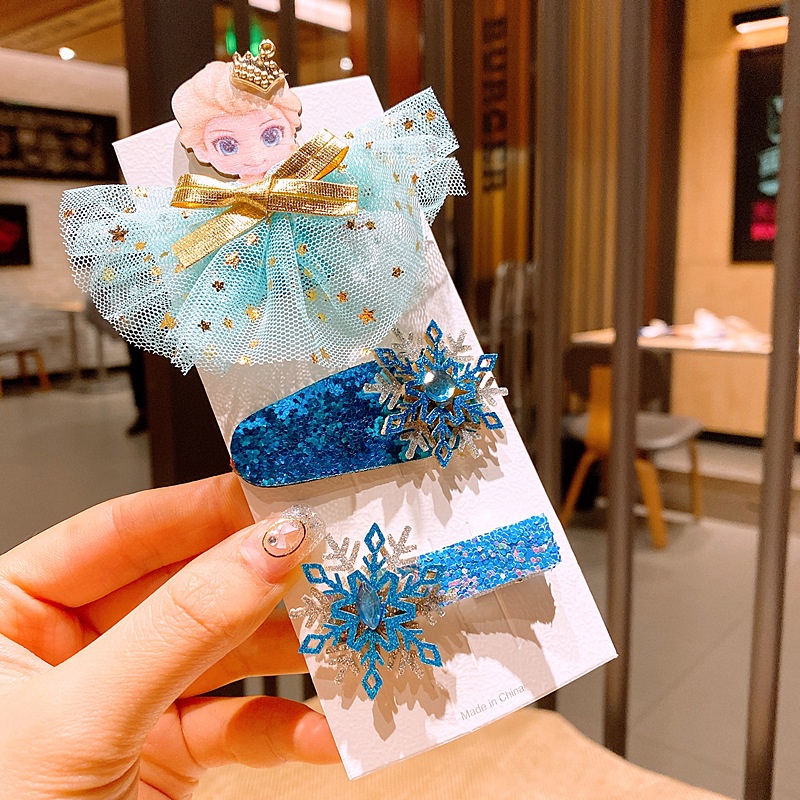 SUGE Kẹp Tóc Hình Nơ Công Chúa Elsa Aisha Dành Cho Bé Gái