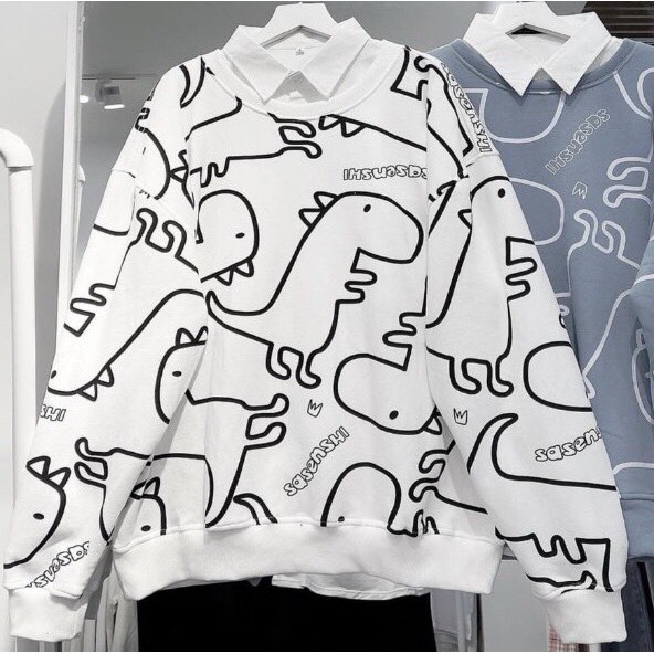 Áo Nỉ Sweater In Khủng Long Baby Unisex Siêu Hot | BigBuy360 - bigbuy360.vn