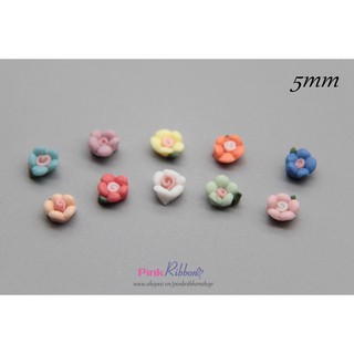 *[Set 10 bông] Hoa gốm nhí cỡ 5mm - trang trí handmade, DIY, phụ kiện tóc, phụ kiện thời trang