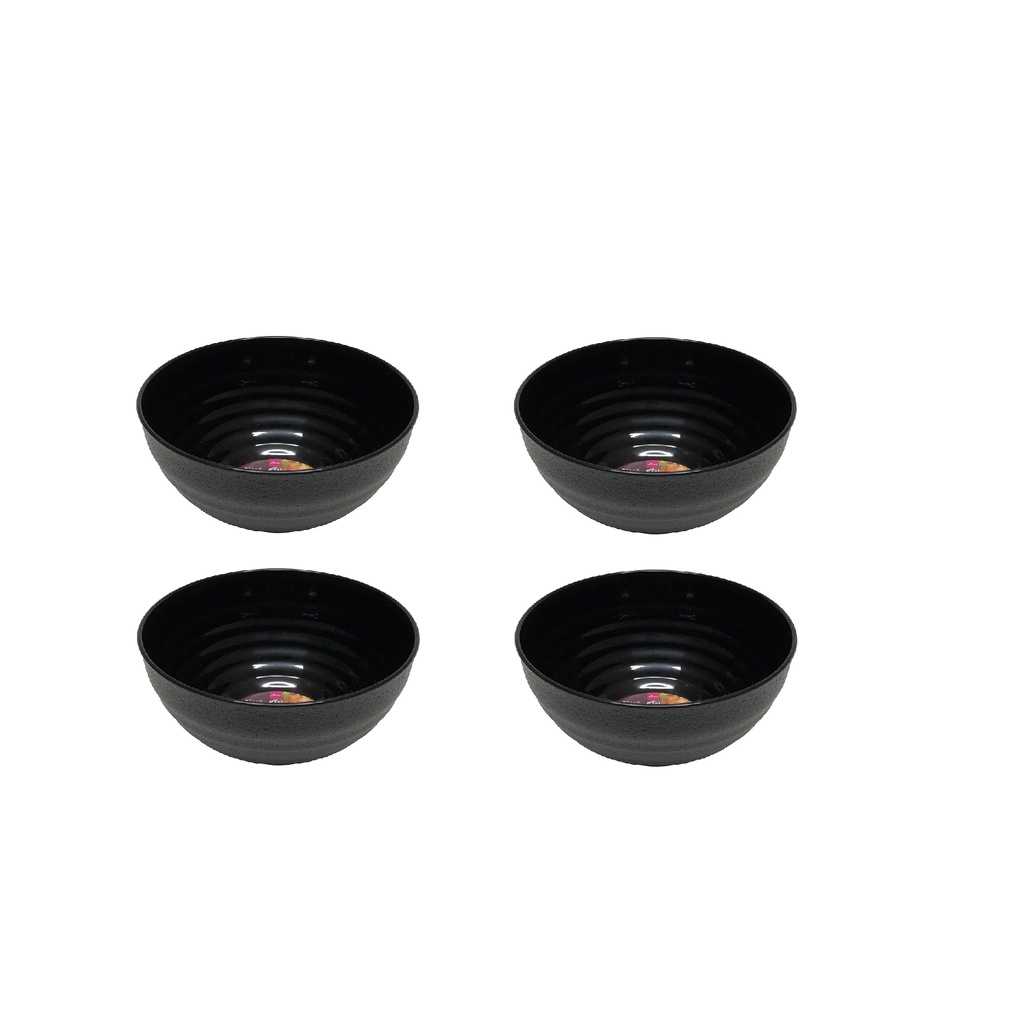 Daiso Chén Nhựa Wanami Dish For Microwave Bowl 15Cm Black