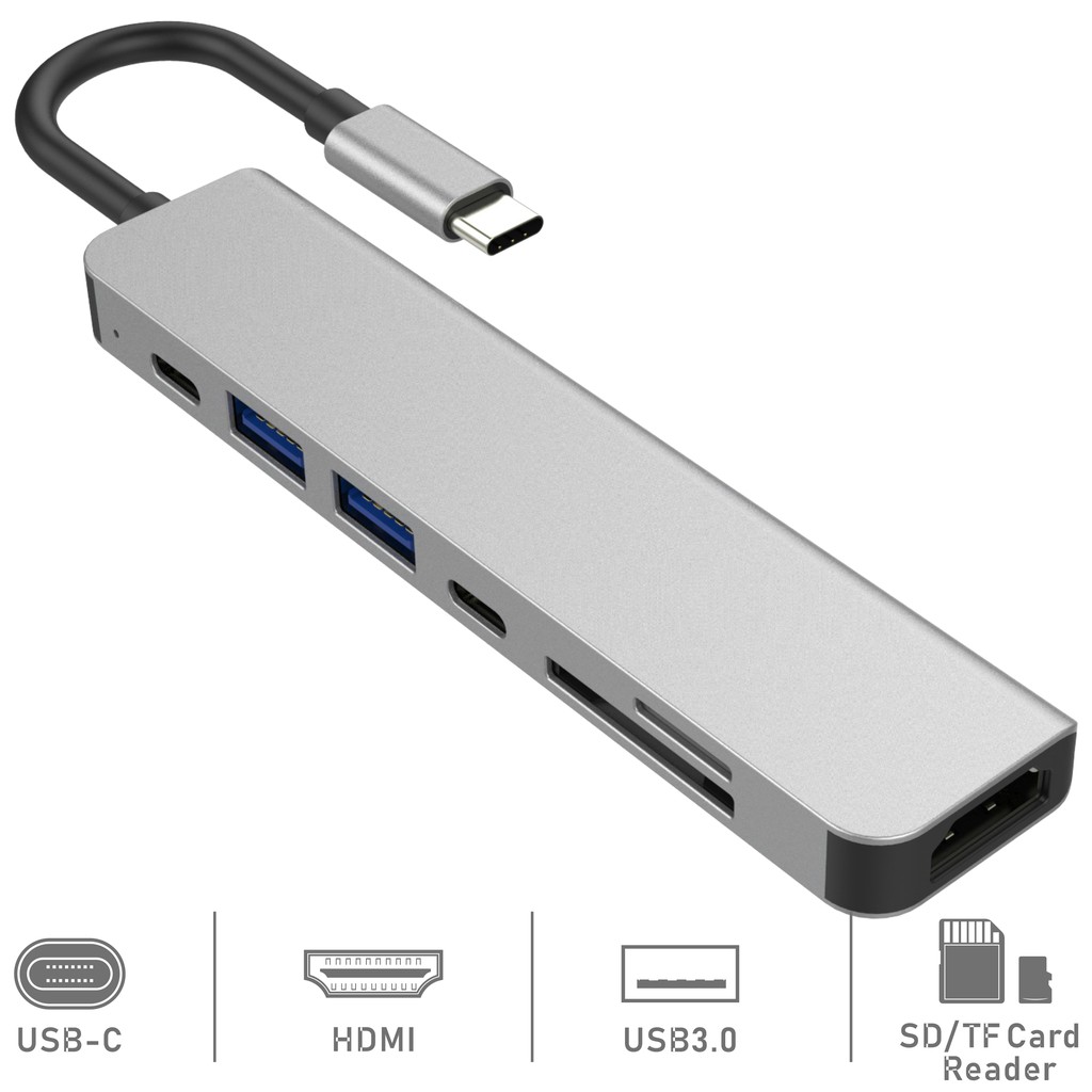 Hub Usb Type-c 7 cổng cho Macbook, Samsung Dex