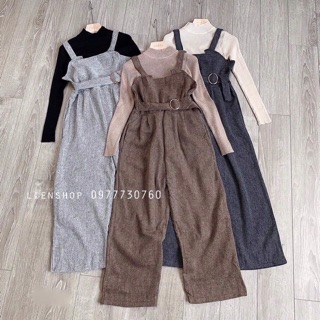 Bán sỉ Set áo len mix yếm quần dạ