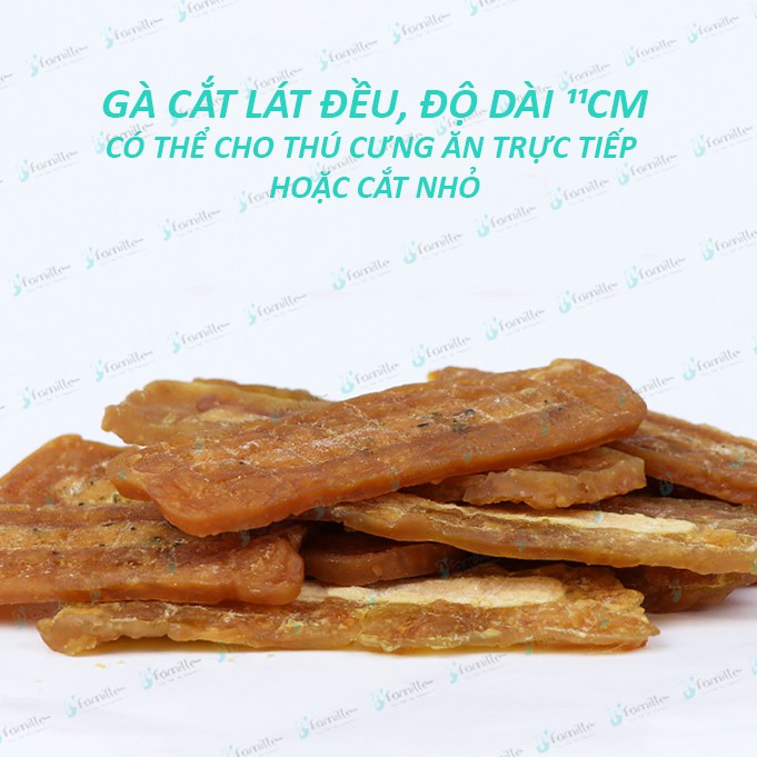 Treat Thưởng Dinh Dưỡng Cho Chó JFamille, Thịt Gà Nhồi Bông Cải/ Cá Tuyết. Pet Snack Gói 100gr - JF1056