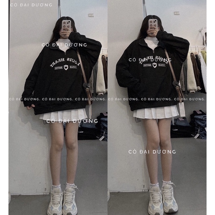 áo xốp cổ bẻ louis heart | BigBuy360 - bigbuy360.vn