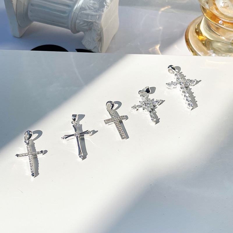 Mặt dây chuyền thánh giá đính đá - Dây chuyền bạc nữ thánh giá chữ thập sang chảnh Mina Jewelry