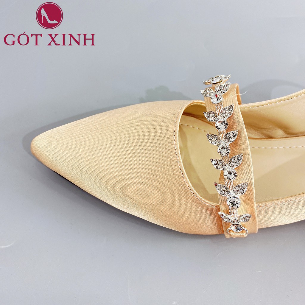 Giày sandal cao gót nữ GÓT XINH GD20 mũi nhọn đế 2cm