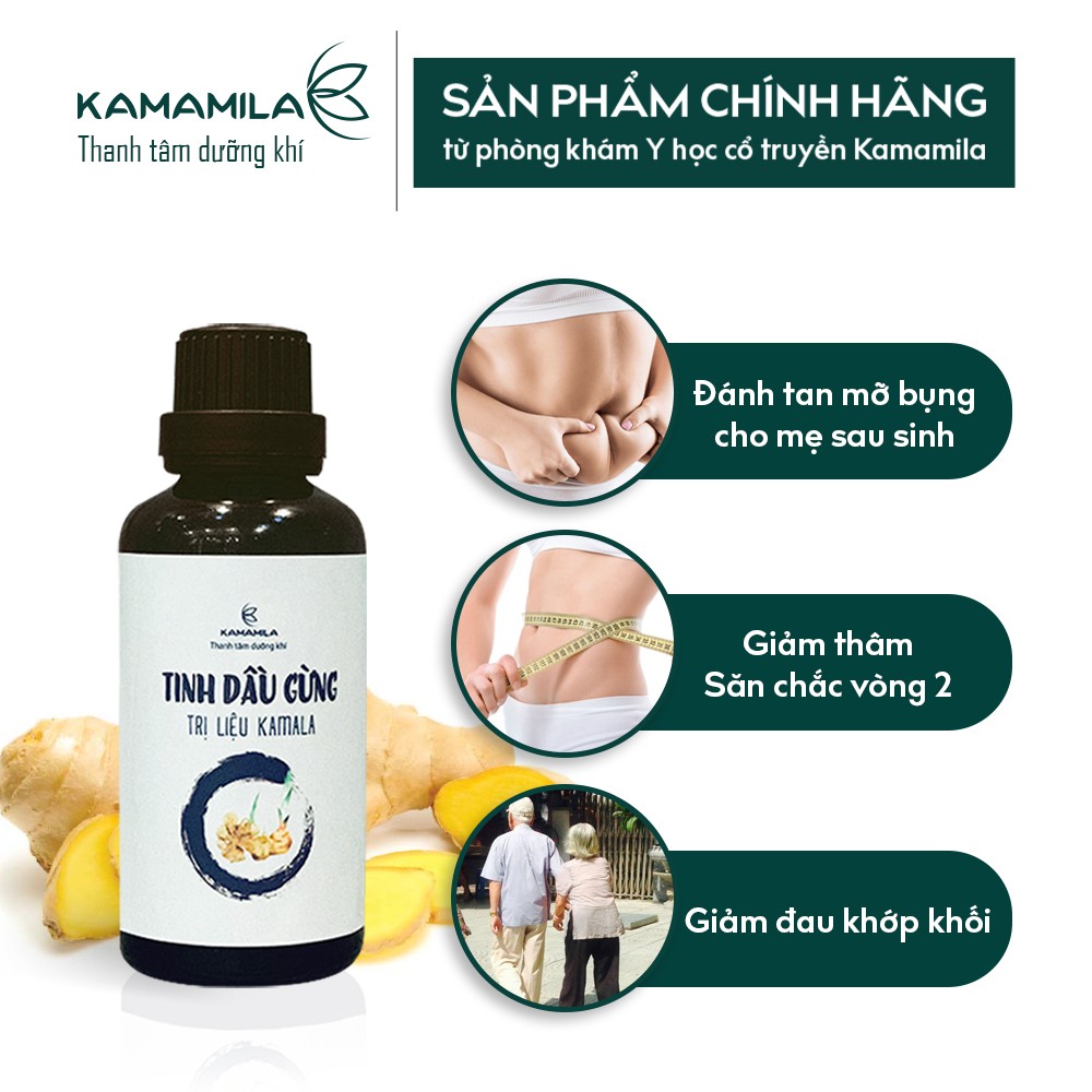 Dầu Gừng Kamala  Hỗ trợ Tan Mỡ, giảm đau xương khớp, giúp giữ ấm cơ thể- 100% từ gừng tươi -Công thức chuẩn Đông Y