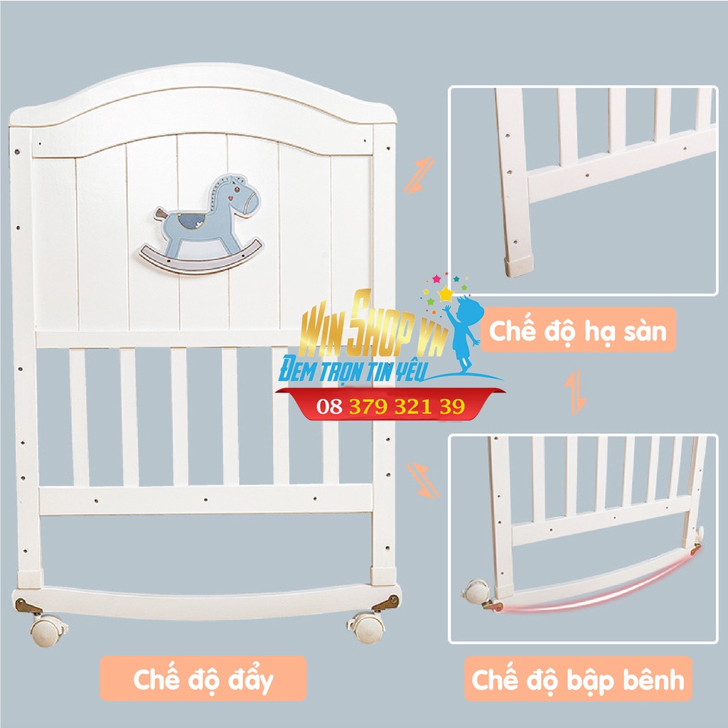 Nôi Cũi Gỗ 2 Tầng Cao Cấp Umoo Chính Hãng UM - 0862