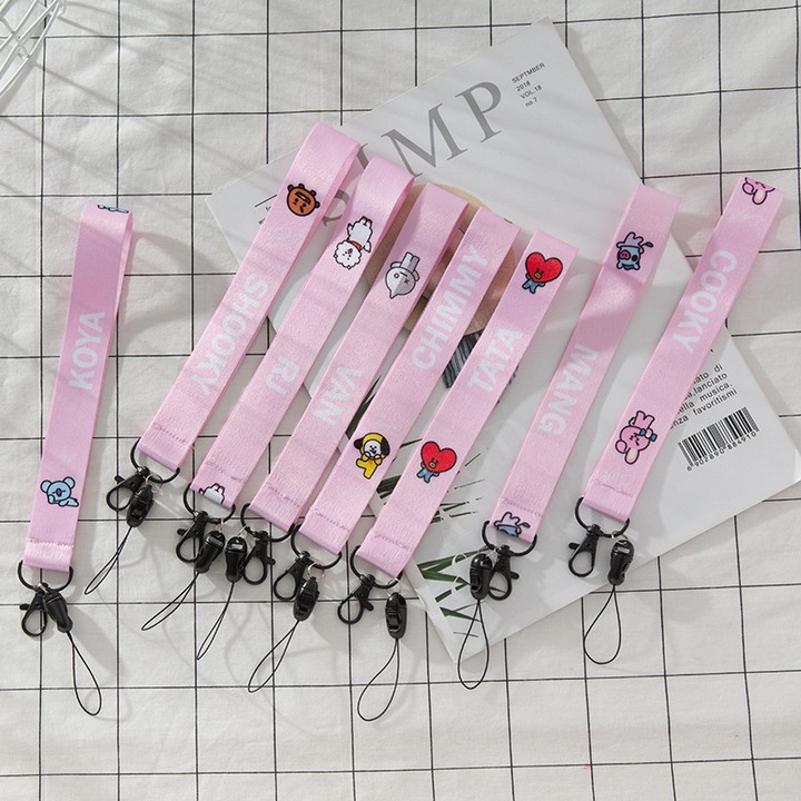 Strap BTS chibi dài nametag BTS chibi thành viên phụ kiện thần tượng, phong cách hàn quốc