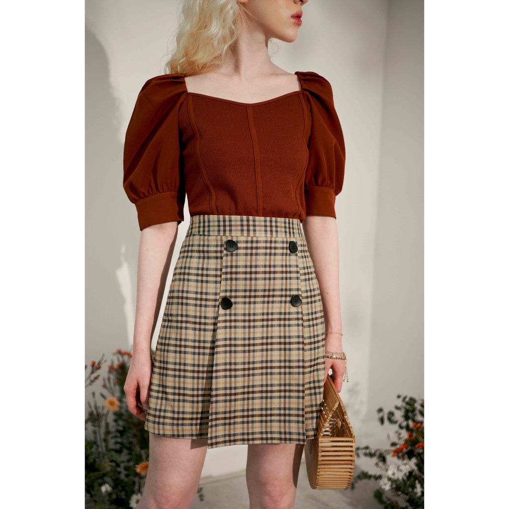 Chân váy A karo phối 4 khuy 1CV1009 ADORE DRESS | BigBuy360 - bigbuy360.vn