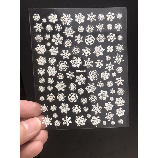 Sticker noel dán móng dạ quang-hình dán nail bông tuyết Giáng sinh
