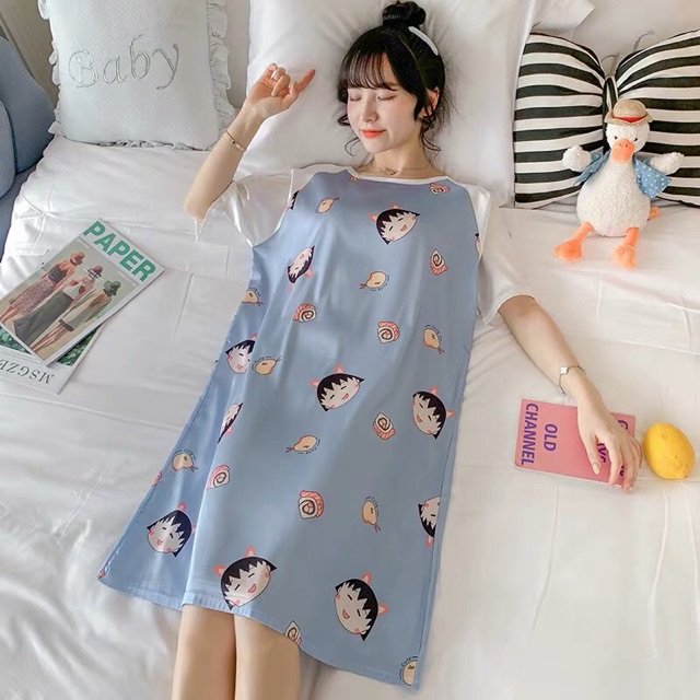 (ORDER) Váy ngủ lụa cộc tay hoạt hình cute, hàng Quảng Châu (20 mẫu - kéo ảnh xem thêm)