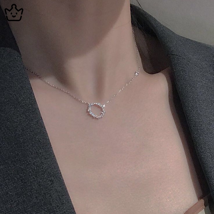 Vòng cổ Đính Đá Kim Cương Nhân Tạo Mini Đơn Giản Cho Nữ JP6