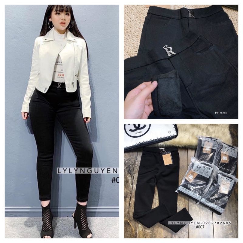 Quần legging chữ R lót nỉ hàng QCL1