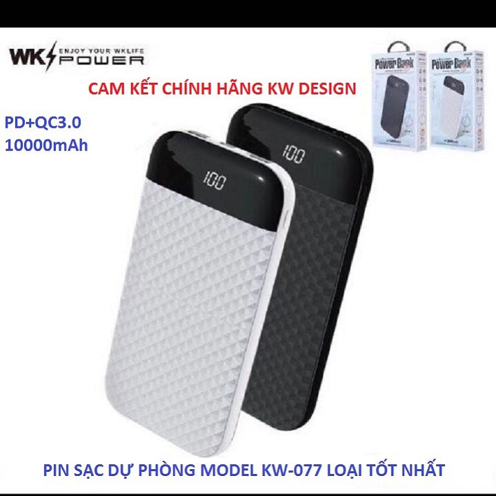 Pin Sạc Dự Phòng Chính Hãng WK Design Model WP-077 Dung Lượng 10000mAh