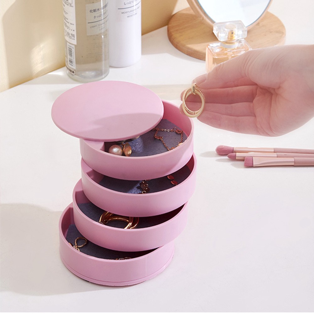 Hộp mini xoay được 360 độ đựng trang sức tiện lợi
