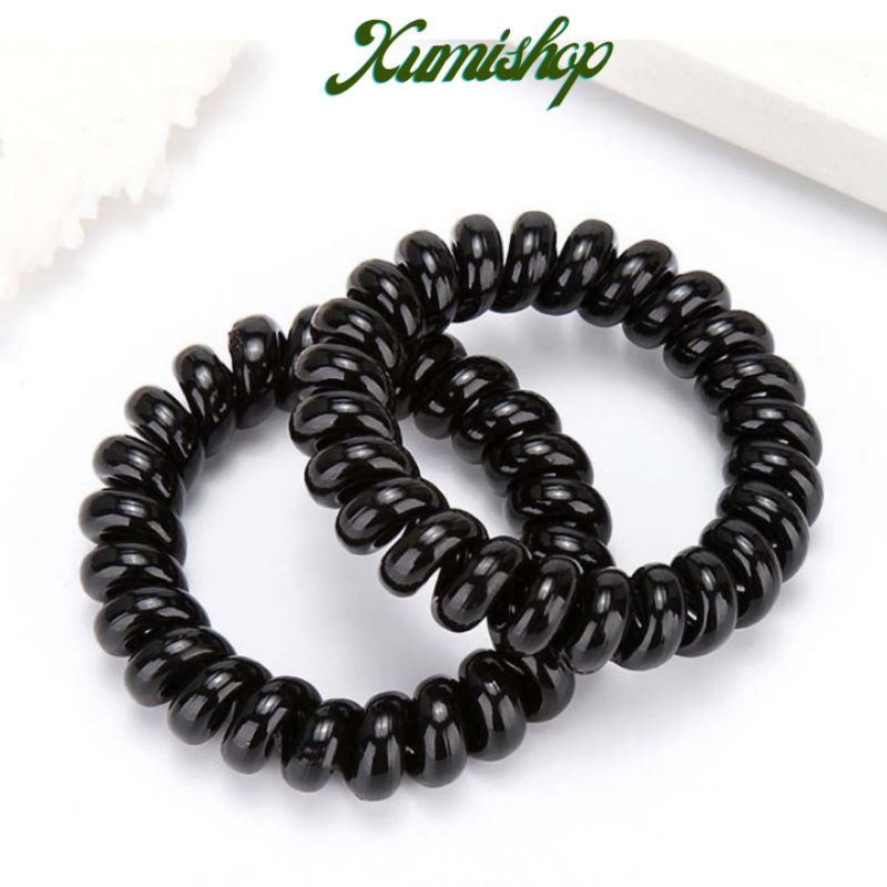 Dây cột tóc lò xo loại to size 5.5cm(màu đen) xumi00.24.01000