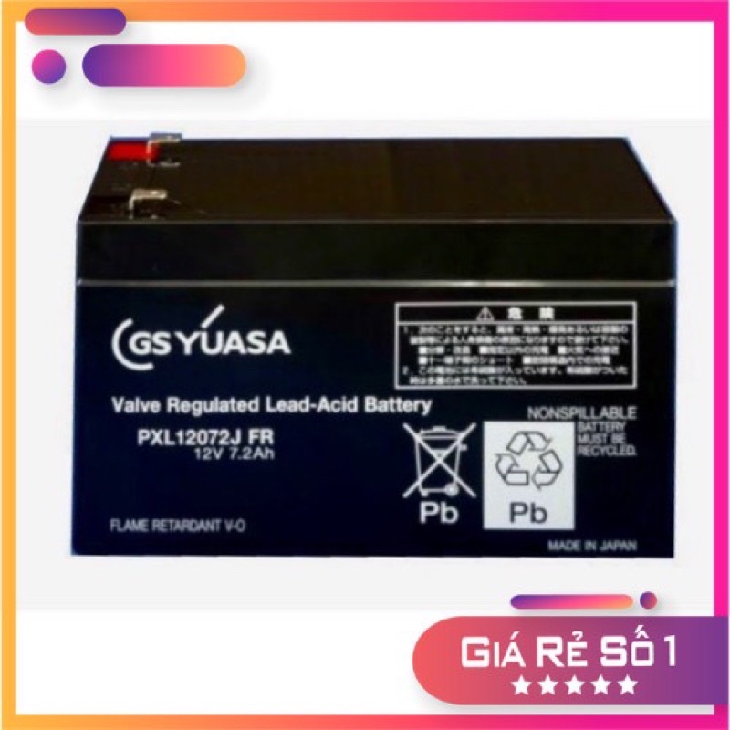 Ắc quy GS yuasa pxl12072j fr (12v - 7,2ah)